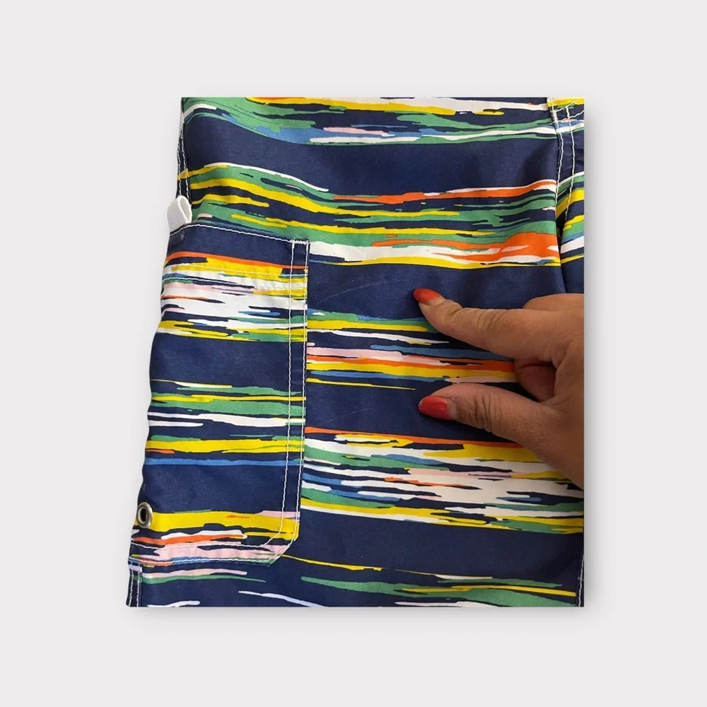 Hanna Andersson Space Dye Striped Swim Trunks